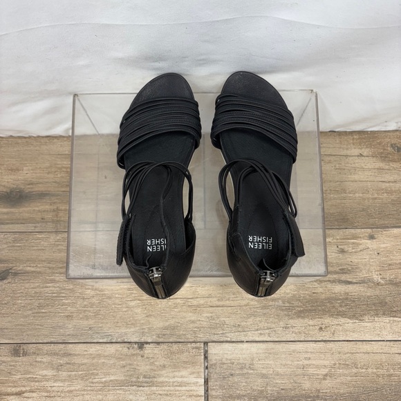 Eileen Fisher Womens Black Suede Strappy Comfort Sandals‎ Size 7 - Picture 6 of 9